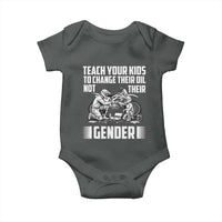 Teach Your Kids To Change Their Oil Not Their Gender Baby Onesie Political Satire - Wonder Print Shop