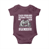Teach Your Kids To Change Their Oil Not Their Gender Baby Onesie Political Satire - Wonder Print Shop