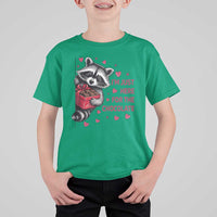 Valentine Racoon Trash Panda T Shirt For Kid I'm Just Here For The Chocolate