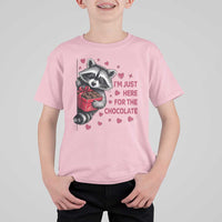 Valentine Racoon Trash Panda T Shirt For Kid I'm Just Here For The Chocolate
