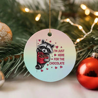 Valentine Racoon Trash Panda Ceramic Ornament I'm Just Here For The Chocolate