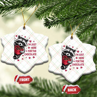 Valentine Racoon Trash Panda Ceramic Ornament I'm Just Here For The Chocolate