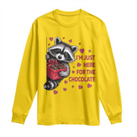 Valentine Racoon Trash Panda Long Sleeve Shirt I'm Just Here For The Chocolate