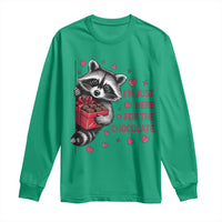 Valentine Racoon Trash Panda Long Sleeve Shirt I'm Just Here For The Chocolate