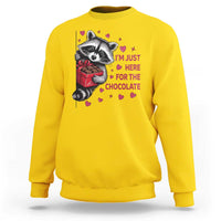Valentine Racoon Trash Panda Sweatshirt I'm Just Here For The Chocolate