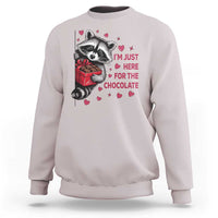 Valentine Racoon Trash Panda Sweatshirt I'm Just Here For The Chocolate