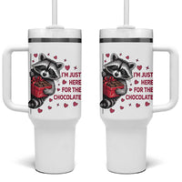 Valentine Racoon Trash Panda Tumbler With Handle I'm Just Here For The Chocolate