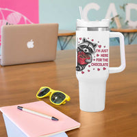 Valentine Racoon Trash Panda Tumbler With Handle I'm Just Here For The Chocolate