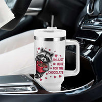 Valentine Racoon Trash Panda Tumbler With Handle I'm Just Here For The Chocolate