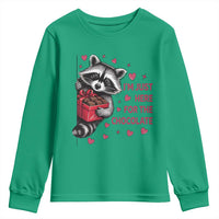 Valentine Racoon Trash Panda Youth Sweatshirt I'm Just Here For The Chocolate