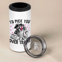 Valentine Racoon Trash Panda 4 in 1 Can Cooler Tumbler I Would Pick You Over Trash