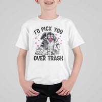 Valentine Racoon Trash Panda T Shirt For Kid I Would Pick You Over Trash