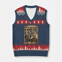 Harriet Tubman Quote V-Neck Knit Sweater Vest Black History African American