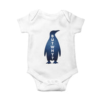 But Why Penguin Baby Onesie Funny Nihilist Hiking Meme