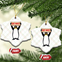 But Why Penguin Ceramic Ornament Funny Nihilist Penguin Hiking Meme