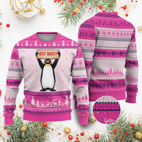But Why Penguin Ugly Christmas Sweater Funny Nihilist Penguin Hiking Meme