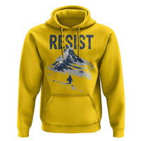 Funny Penguin Protest Hoodie Resist Penguin Mountain Hiking Meme