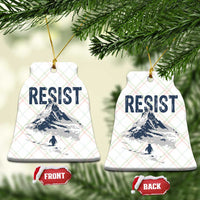 Funny Penguin Protest Ceramic Ornament Resist Penguin Mountain Hiking Meme