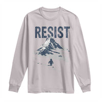 Funny Penguin Protest Long Sleeve Shirt Resist Penguin Mountain Hiking Meme
