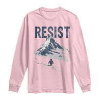 Funny Penguin Protest Long Sleeve Shirt Resist Penguin Mountain Hiking Meme