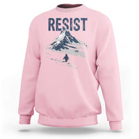 Funny Penguin Protest Sweatshirt Resist Penguin Mountain Hiking Meme