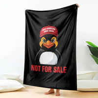 Greenland Is Not for Sale Throw Blanket Funny Nihilist Penguin FDT Political Meme