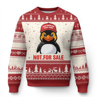 Greenland Is Not for Sale Ugly Christmas Sweater Funny Nihilist Penguin FDT Political Meme