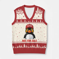 Greenland Is Not for Sale V-Neck Knit Sweater Vest Funny Nihilist Penguin FDT Political Meme