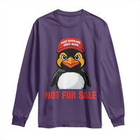 Greenland Is Not for Sale Long Sleeve Shirt Funny Nihilist Penguin FDT Political Meme