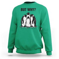 But Why Penguin Sweatshirt Funny Nihilist Hiking
