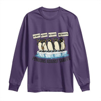 Penguins Against Tariffs Long Sleeve Shirt Resist Tariffs Subtle FDT Political Resistance
