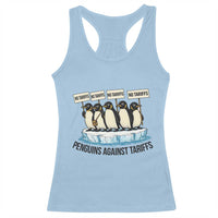 Penguins Against Tariffs Racerback Tank Top Resist Tariffs Subtle FDT Political Resistance