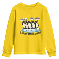 Penguins Against Tariffs Youth Sweatshirt Resist Tariffs Subtle FDT Political Resistance