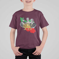 Pahlavi Dynasty T Shirt For Kid Three Generations Iran Lion and Sun Portrait