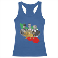Pahlavi Dynasty Racerback Tank Top Three Generations Iran Lion and Sun Portrait