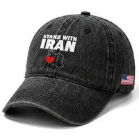 Free Iran Support Iranian MIGA Washed Cotton Baseball Cap