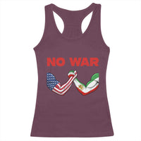 Free Iran Racerback Tank Top No War Support Iranian Freedom