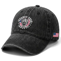 Funny Hughes Your Daddy Ice Hockey Fan Washed Cotton Baseball Cap Golden Goal Champions Celebration