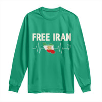 Free Iran Flag Long Sleeve Shirt Support Iranian Freedom