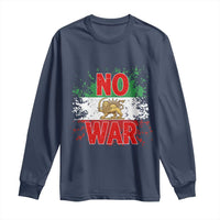 Free Iran Flag Long Sleeve Shirt No War Support Iranian Freedom