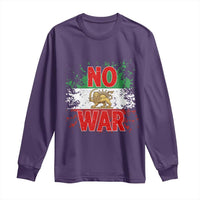 Free Iran Flag Long Sleeve Shirt No War Support Iranian Freedom