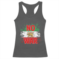 Free Iran Flag Racerback Tank Top No War Support Iranian Freedom