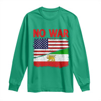 Free Iran Long Sleeve Shirt No War Peace American Iran Unity