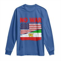 Free Iran Long Sleeve Shirt No War Peace American Iran Unity