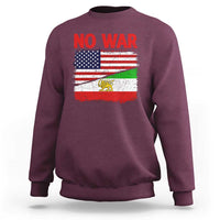 Free Iran Sweatshirt No War Peace American Iran Unity