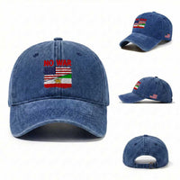 Free Iran Washed Cotton Baseball Cap No War Peace American Iran Unity