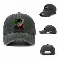 Ali Khamenei Memorial Tribute Portrait Washed Cotton Baseball Cap