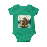 Funny Bigfoot Fishing Baby Onesie Sasquatch Sitting Rubber Duckie Cruise - Wonder Print Shop