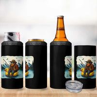 Funny Bigfoot Fishing 4 in 1 Can Cooler Tumbler Sasquatch Sitting Rubber Duckie Cruise - Wonder Print Shop