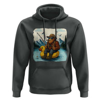 Funny Bigfoot Fishing Hoodie Sasquatch Sitting Rubber Duckie Cruise - Wonder Print Shop